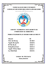 Product export plan for DH Foods company | Môn Marketing quốc tế - Đại học Kinh Tế Quốc Dân