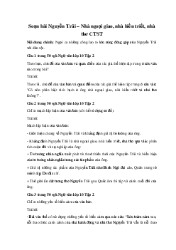 Soạn bài Nguyễn Trãi – Nhà ngoại giao, nhà hiền triết, nhà thơ CTST