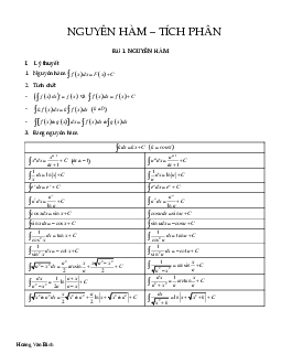 Giải nhanh nguyên hàm, tích phân và ứng dụng bằng máy tính Casio – Hoàng Văn Bình Toán 12