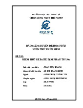 Báo Cáo Môn Kiểm Thử Phần Mềm - Đề Tài Kiểm Thử Website Đệm Phan Thắng