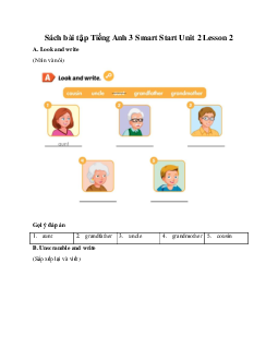 Sách bài tập Tiếng Anh 3 Smart Start Unit 2 Lesson 2