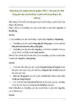 Hoạt động trải nghiệm 8: Tham gia các hoạt động giáo dục truyền thống và phát triển cộng đồng ở địa phương | Kết nối tri thức