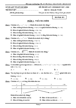 TOP5 đề ôn tập giữa học kỳ 1 Toán 12 năm học 2017 – 2018 – Lê Văn Đoàn