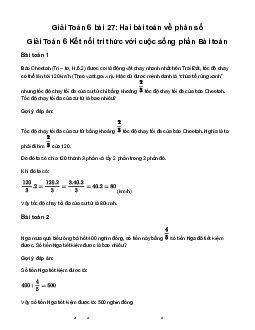 Giải Toán 6 Bài 27: Hai bài toán về phân số | Kết nối tri thức
