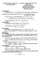 Đề khảo sát HSG Toán 9 năm 2024 – 2025 phòng GD&ĐT Kim Thành – Hải Dương