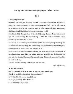 Phiếu bài tập cuối tuần lớp 3 môn Tiếng Việt Kết nối tri thức - Tuần 4