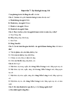 Tự đánh giá: Trò chơi dân gian của người Khmer Nam Bộ | Soạn văn 7 Cánh diều