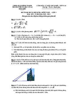 Đề tham khảo cuối kỳ 1 Toán 9 năm 2022 – 2023 trường THCS Điện Biên – TP HCM