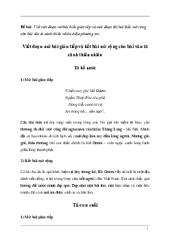 Viết đoạn mở bài gián tiếp và kết bài mở rộng cho bài văn tả cảnh thiên nhiên | Tập làm văn lớp 5