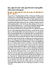 Suy nghĩ về hoàn cảnh gia đình ảnh hưởng đến nhân cách mỗi người