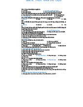 Trắc Nghiệm Bài 8: Truy Vấn Dữ Liệu - Học Phần Thực Hành