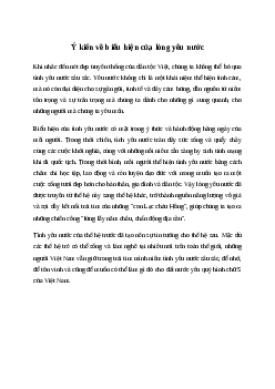 Trình bày ý kiến về biểu hiện của lòng yêu nước | Văn mẫu Tiếng việt 4| Cánh diều