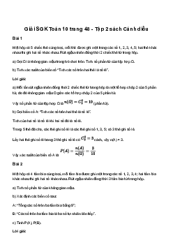 Giải Toán 10 Bài 5: Xác suất của biến cố | Cánh diều
