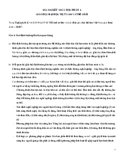Bài thi kết thúc học phần 1: Giáo dục đại học Việt Nam và thế giới