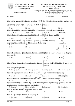 Đề thi thử THPT Quốc gia năm 2023 môn Toán lần 3 trường chuyên Nguyễn Trãi, Hải Dương (có đáp án)