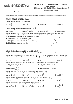 Đề cuối kì 1 Toán 12 năm 2023 – 2024 trường THPT Hoàng Hoa Thám – Quảng Ninh