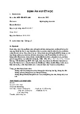 Bệnh Án Huyết Học |  Đại học Tây Nguyên