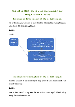 Giải Lịch sử Địa lí lớp 4 Bài 5: Dân cư và hoạt động sản xuất ở vùng Trung du và miền núi Bắc Bộ | Kết nối tri thức