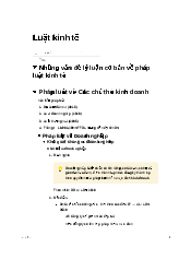 Những vấn đề lý luận cơ bản về pháp luật kinh tế