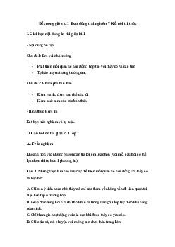 Đề cương ôn tập giữa học kì 1 môn Hoạt động trải nghiệm hướng nghiệp 7 sách Kết nối tri thức với cuộc sống