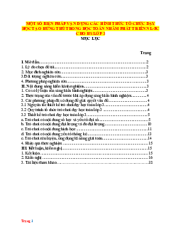 Sáng kiến kinh nghiệm các hình thức tổ chức dạy học môn Toán tạo hứng thú cho học sinh lớp 3