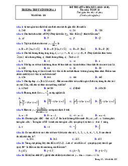 Đề thi giữa học kỳ 1 Toán 11 năm 2018 – 2019 trường Yên Phong 1 – Bắc Ninh