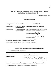 Tóm Tắt Công Thức Thống Kê Kinh Tế | Nguyên lý thống kê | Đại học Kinh tế - Đại học Đà Nẵng