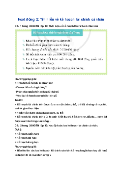 Giải Hoạt động trải nghiệm 10 Cánh diều: Hoạt động 2 chủ đề 4