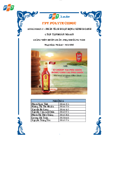 Phân tích hoạt động kinh doanh CTCP tập đoàn MASAN | Bài tập môn Marketing | Trường Cao đẳng thực hành FPT