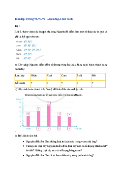 Bài 95: Toán lớp 4 trang 96 Ôn tập về một số yếu tố thống kê và xác suất Cánh Diều
