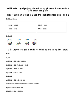Giải Toán 3: Phép cộng các số trong phạm vi 100 000 | Chân trời sáng tạo