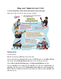 Tiếng Anh 7 Right On Unit 3 CLIL