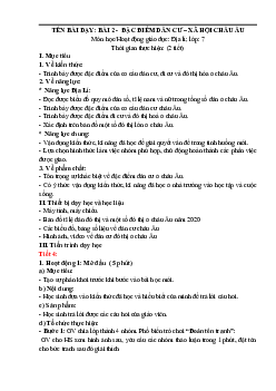 Giáo án Địa lí 7 Bài 2: Đặc điểm dân cư, xã hội châu Âu sách Chân trời sáng tạo