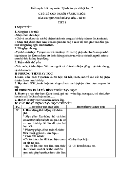 Giáo án Tự nhiên và xã hội 2 sách Chân trời sáng tạo (Cả năm)| Bài 21