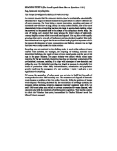 Reading Exercise: Waste Recovery and Work Experience Insights