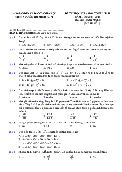 Đề thi HK1 Toán 11 năm học 2018 – 2019 trường THPT Nguyễn Thị Minh Khai – Hà Nội