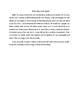 Write about your family