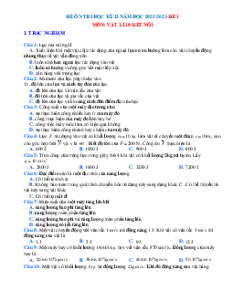 Bộ đề thi học kỳ 2 Lý 10 Kết nối tri thức có đáp án