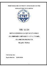 Tiểu luận cuối kì Nghiên cứu về phép biện chứng duy vật | Môn Triết học Mác Lênin - Đại học Kỹ thuật - Công nghệ Cần Thơ