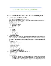 Truyền thông vận động: Kỹ năng viết tin điện tử và cấu trúc bài viết Môn Chuyên đề truyền thông  | Trường Học viện Báo Chí và Tuyên Truyền