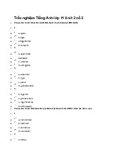 Trắc nghiệm Tiếng Anh lớp 11 Unit 2 số 2