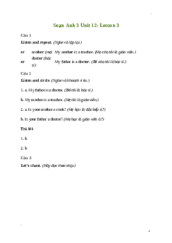 Giải Tiếng Anh lớp 3 Unit 12: Lesson 3 | Global Success