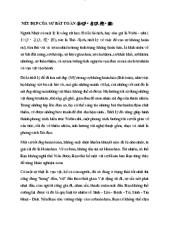 Nết đẹp của sự bất toàn  (わび・さび, 侘・寂) | Đại học Sư Phạm Hà Nội