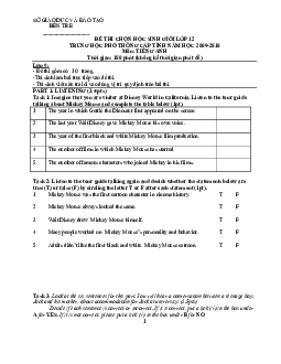 Tuyển tập đề thi Học sinh giỏi Tiếng Anh 12 các tỉnh thành