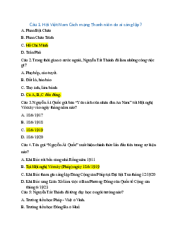 Trắc nghiệm Tư tưởng Hồ Chí Minh (Có đáp án)