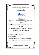 Tiểu luận Tư duy biện luận trong giáo dục hiện đại môn Tư duy biện luận ứng dụng - Trường Đại học Thủ Dầu Một.