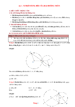 Phương pháp giải hình 9 vị trí tương đối của hai đường tròn (có đáp án và lời giải chi tiết)