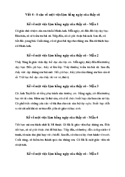 Tập làm văn lớp 2: Viết 4 - 5 câu về một việc làm hằng ngày của thầy cô (10 mẫu) | Chân trời sáng tạo