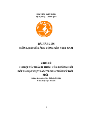 Bài Tập Lớn: Cơ Hội Và Thách Thức Của Đường Lối Đối Ngoại Việt Nam Trong Thời Kỳ Đổi Mới | Lịch Sử Đảng Cộng Sản Việt Nam
