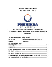 Phân tích khái niệm phép biện chứng, phép biện chứng duy vật và nêu ví dụ | Bài tập chương 2 học phần Triết học Mác - Lênin | Trường Đại học Phenikaa